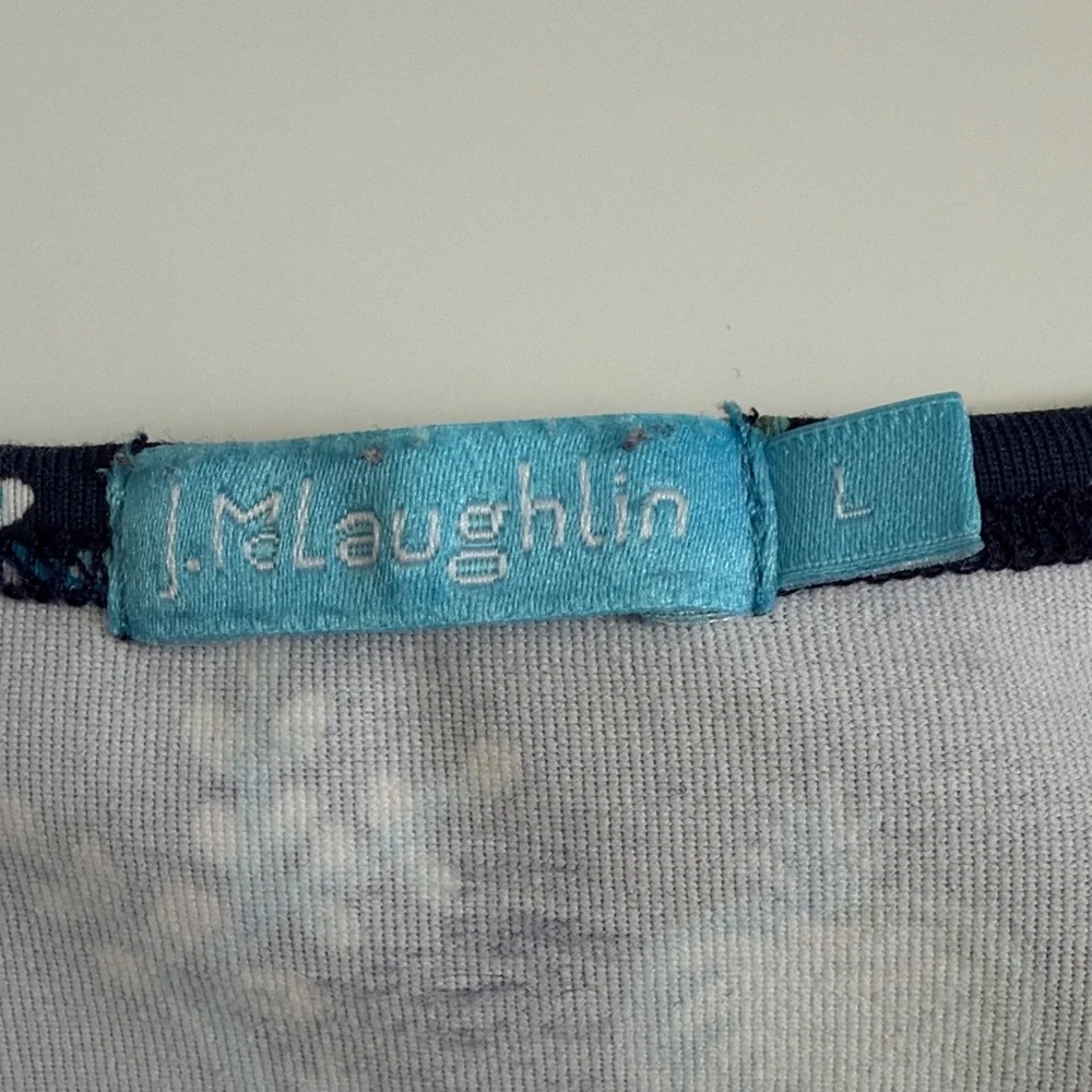 Floral Long Sleeve Top in Navy and Light Blue - Picture 2 of 3
